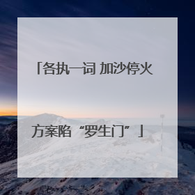 各执一词 加沙停火方案陷“罗生门”