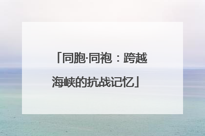 同胞·同袍：跨越海峡的抗战记忆
