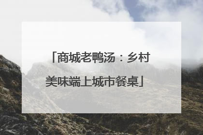 商城老鸭汤：乡村美味端上城市餐桌