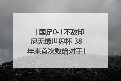 国足0-1不敌印尼无缘世界杯 38年来首次败给对手