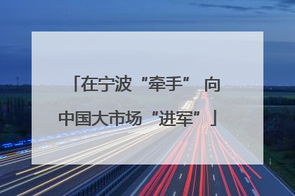 在宁波“牵手” 向中国大市场“进军”