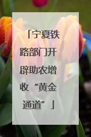 宁夏铁路部门开辟助农增收“黄金通道”
