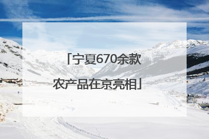 宁夏670余款农产品在京亮相