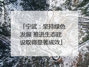 宁武：坚持绿色发展 推进生态建设取得显著成效