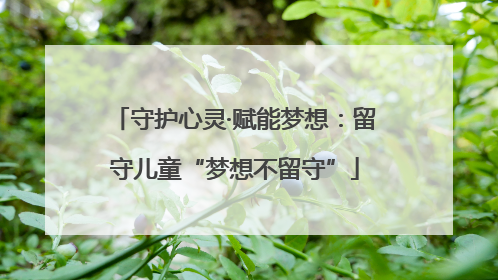 守护心灵·赋能梦想：留守儿童“梦想不留守”