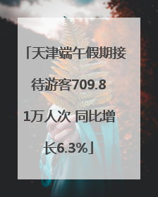 天津端午假期接待游客709.81万人次 同比增长6.3%