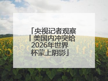 央视记者观察丨美国内冲突给2026年世界杯蒙上阴影