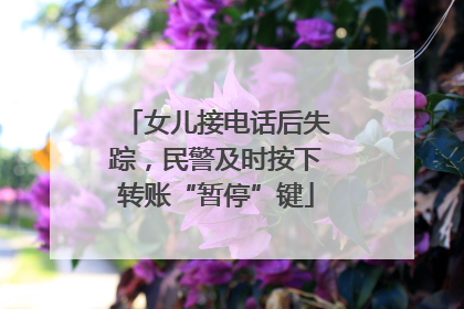 女儿接电话后失踪，民警及时按下转账“暂停”键