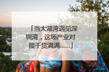 当太湖湾遇见深圳湾，这场产业对接干货满满……