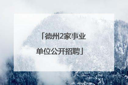 德州2家事业单位公开招聘