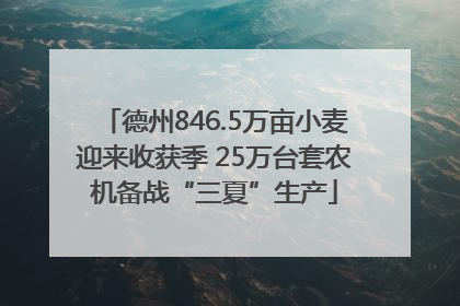 德州846.5万亩小麦迎来收获季 25万台套农机备战“三夏”生产