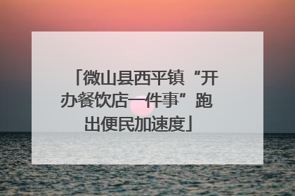 微山县西平镇“开办餐饮店一件事”跑出便民加速度