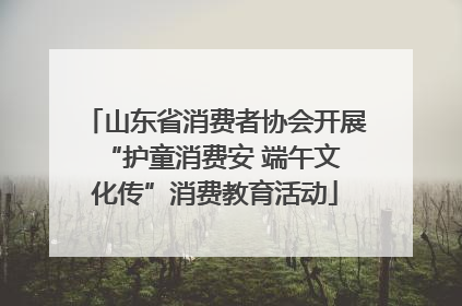 山东省消费者协会开展 “护童消费安 端午文化传”消费教育活动
