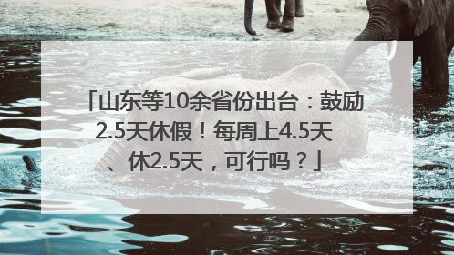 山东等10余省份出台：鼓励2.5天休假！每周上4.5天、休2.5天，可行吗？