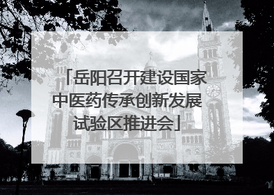 岳阳召开建设国家中医药传承创新发展试验区推进会