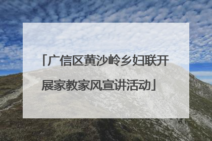 广信区黄沙岭乡妇联开展家教家风宣讲活动