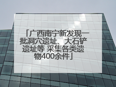广西南宁新发现一批洞穴遗址、大石铲遗址等 采集各类遗物400余件
