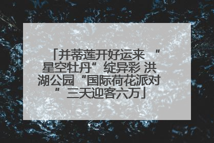 并蒂莲开好运来 “星空牡丹”绽异彩 洪湖公园“国际荷花派对”三天迎客六万