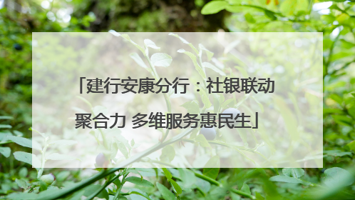 建行安康分行：社银联动聚合力 多维服务惠民生