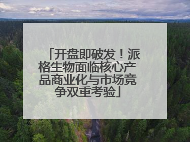 开盘即破发！派格生物面临核心产品商业化与市场竞争双重考验