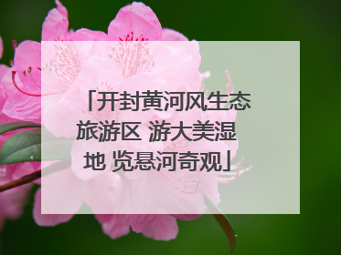 开封黄河风生态旅游区 游大美湿地 览悬河奇观
