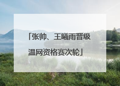 张帅、王曦雨晋级温网资格赛次轮