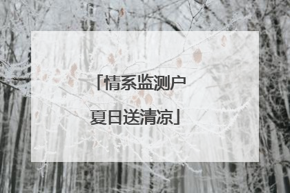 情系监测户 夏日送清凉