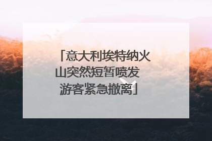 意大利埃特纳火山突然短暂喷发 游客紧急撤离