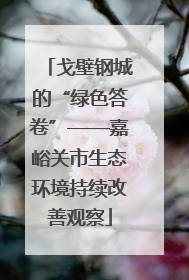 戈壁钢城的“绿色答卷”——嘉峪关市生态环境持续改善观察