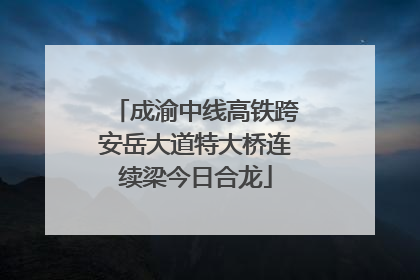 成渝中线高铁跨安岳大道特大桥连续梁今日合龙