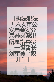 执法犯法！六安市公安局金安分局孙岗派出所原指导员、一级警长刘军被“双开”