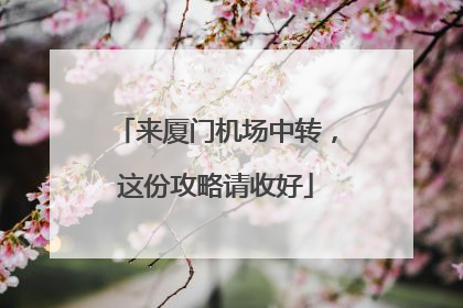 来厦门机场中转，这份攻略请收好