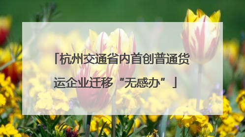 杭州交通省内首创普通货运企业迁移“无感办”