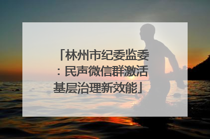林州市纪委监委：民声微信群激活基层治理新效能