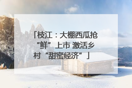 枝江：大棚西瓜抢“鲜”上市 激活乡村“甜蜜经济”