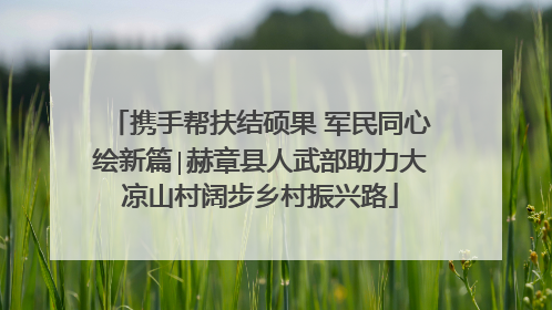 携手帮扶结硕果 军民同心绘新篇∣赫章县人武部助力大凉山村阔步乡村振兴路