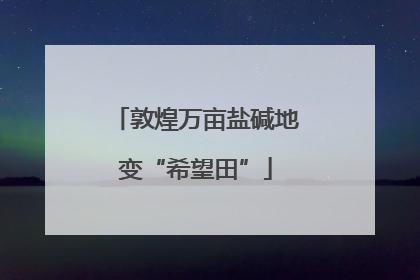 敦煌万亩盐碱地变“希望田”