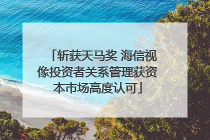 斩获天马奖 海信视像投资者关系管理获资本市场高度认可