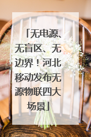 无电源、无盲区、无边界！河北移动发布无源物联四大场景