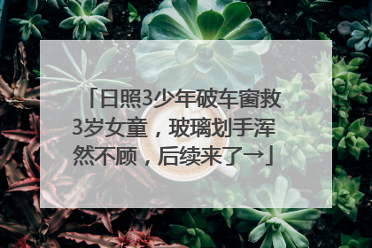日照3少年破车窗救3岁女童，玻璃划手浑然不顾，后续来了→