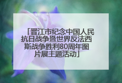 晋江市纪念中国人民抗日战争暨世界反法西斯战争胜利80周年图片展主题活动