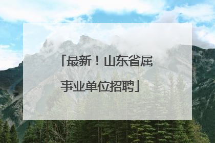 最新！山东省属事业单位招聘