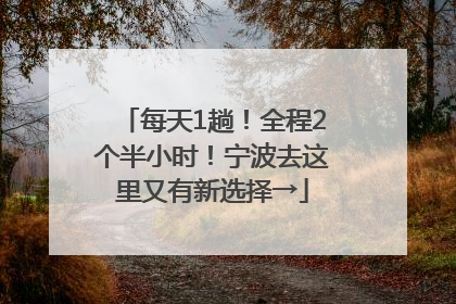 每天1趟！全程2个半小时！宁波去这里又有新选择→