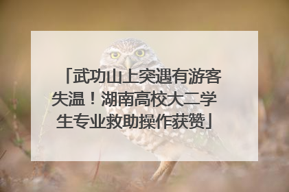 武功山上突遇有游客失温！湖南高校大二学生专业救助操作获赞