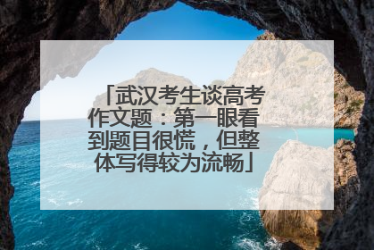 武汉考生谈高考作文题：第一眼看到题目很慌，但整体写得较为流畅