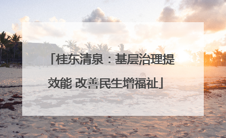 桂东清泉：基层治理提效能 改善民生增福祉