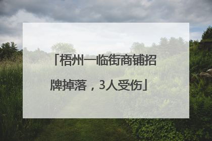 梧州一临街商铺招牌掉落，3人受伤