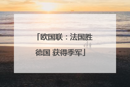 欧国联：法国胜德国 获得季军
