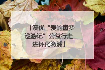 澳优“爱的童梦巡游记”公益行走进怀化溆浦