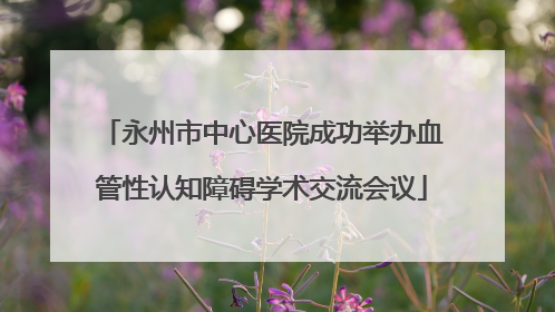 永州市中心医院成功举办血管性认知障碍学术交流会议